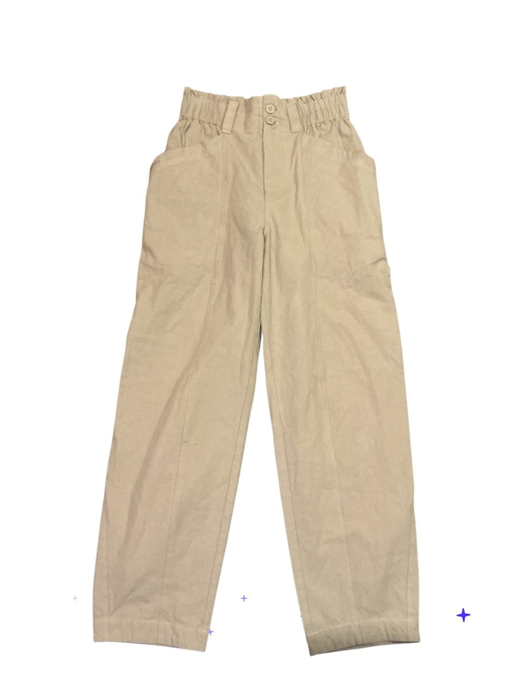 GREY LAB Los Angeles, Crème High Waisted, Side Wide Pockets Versatile Cargo  Pan
